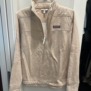 Vineyard Vines Men's Tan Zip-Up Sweater
